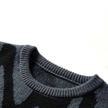 CN Fujian Mens Irregular Jacquard Pullover Sweater Casual by zapcart