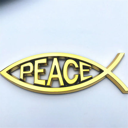 Jesus Fish Chrome Car Emblem WL115 Peace Faith 3D Badge by zapcart