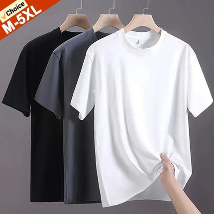 MuLSCN Men Cotton T Shirts Summer Breathable Plus Size by zapcart