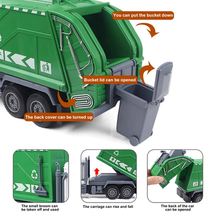Remote control sanitation vehicle charging children's dump truck toy, RC remote control truck toy with light/sound effects by zapcart