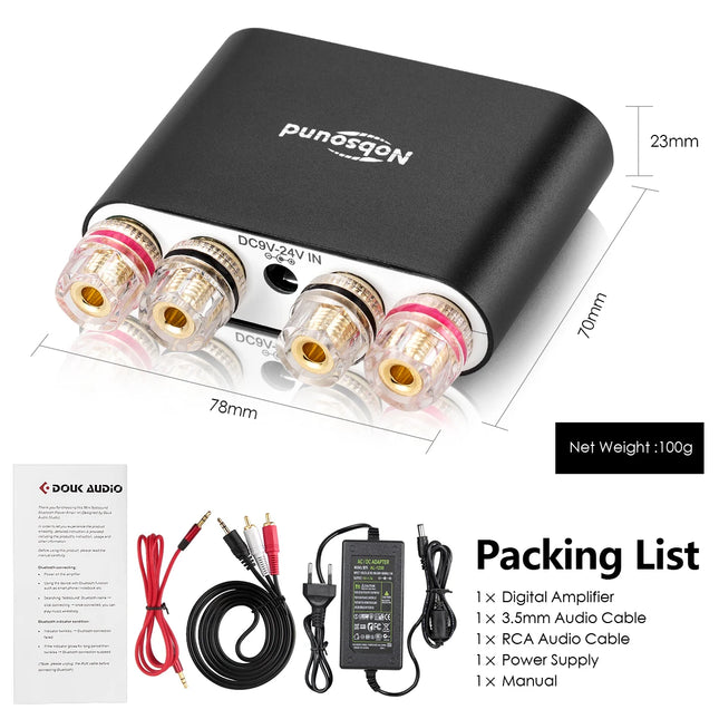 Nobsound NS10G Pro Mini HiFi DSP Bluetooth 100W Amplifier by zapcart