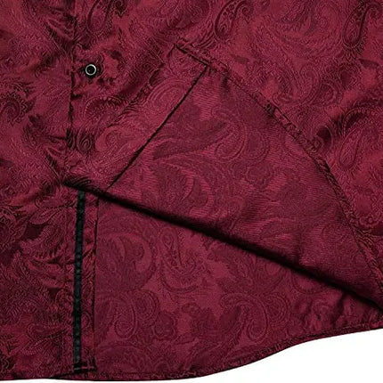 HenanChoice Mens Jacquard Paisley Shirt Long Sleeve Luxury by zapcart