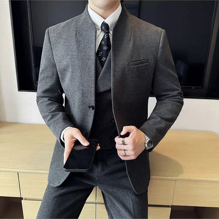 Korean Style Slim Fit Mens Elegant Suit Set By QUHNBGYCN by zapcart