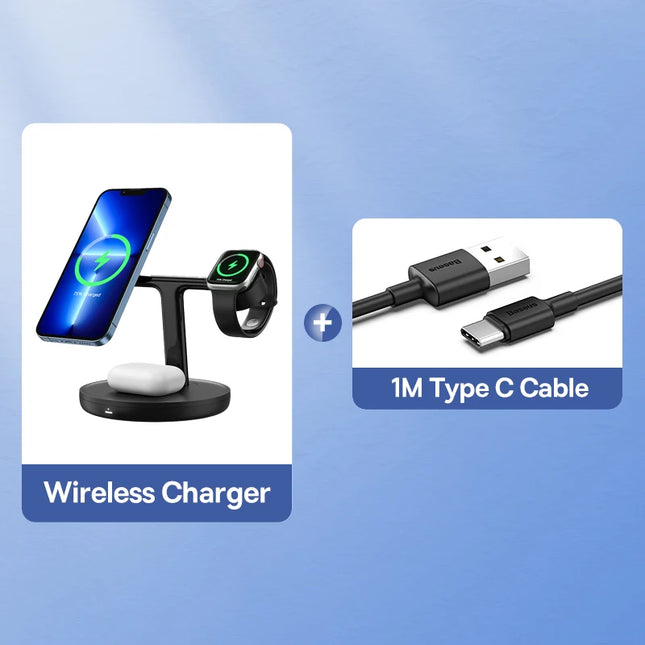Baseus Magnetic Wireless Charger Stand For iPhone AirPods by zapcart