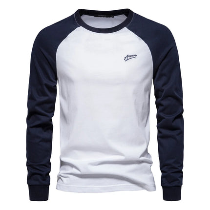 AIOPESON Mens 100 Percent Cotton Long Sleeve Tee Shirt by zapcart