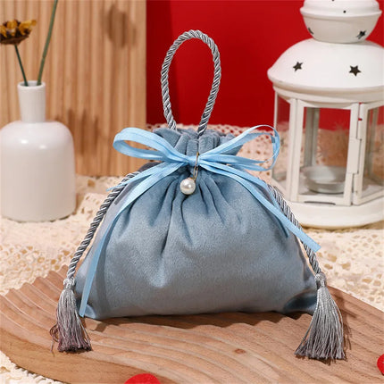 Festive Christmas Gift Bag Drawstring Pouch For Parties by zapcart