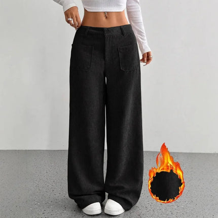 Womens Wide Leg Pants Loose Casual Floor Length Pockets by zapcart