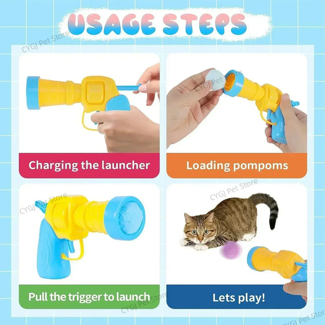 MoonBiffy Plush Ball Launcher Cat Toys For Indoor Cats by zapcart