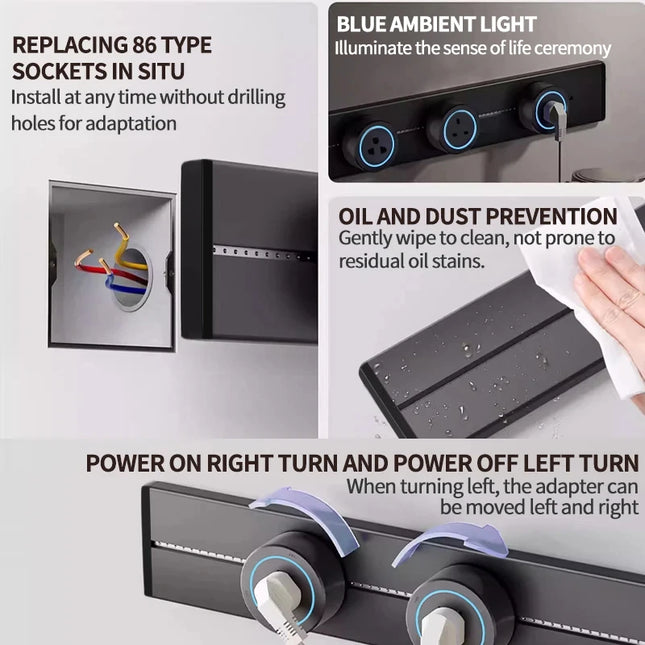 TI Premium Power Rail Socket USB Adapter For Home UK EU AU by zapcart