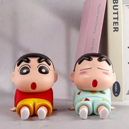 Shin Chan Figures Phone Holder Kawaii Anime Decor Miniso