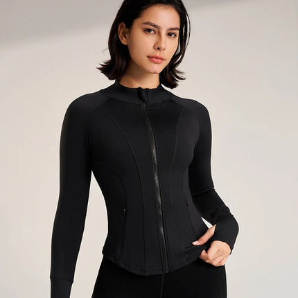 Women Outdoor Yoga Jacket Zip Top Breathable Quick Dry by zapcart