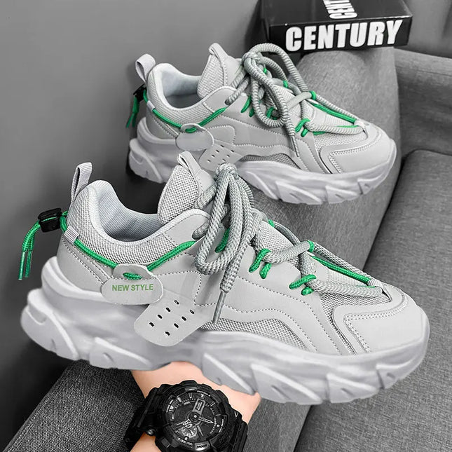 Letcomfit Mens Breathable Thick Soles Casual Sneakers by zapcart