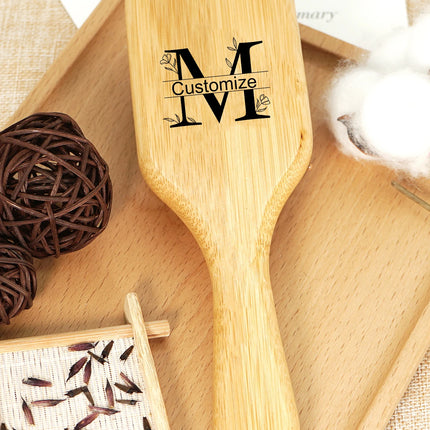 Personalised Bamboo Hairbrush AirCushion Detangling Unisex by zapcart