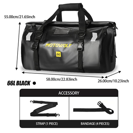 Soyavision Motorcycle Waterproof Tail Bag 66L for Riders by zapcart