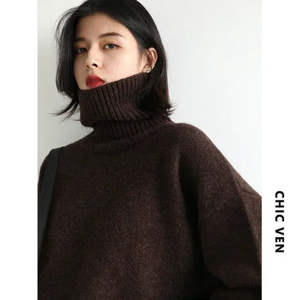 CHIC VEN Korean Womens Sweater Cozy Loose Knit Warm by zapcart