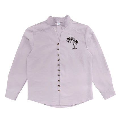 Men Casual Long Sleeve Solid Color Shirt CN Zhejiang by zapcart