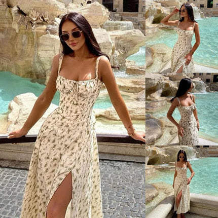 Floral Print Corset Dress For Women Slimming Resort Ready by zapcart