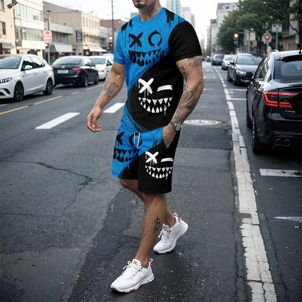 2024 New Fashion Hip Hop 3D Printed Men's Suit Oversized Clothing Short Sleeve Shorts Suit Men's Sportswear Summer Casual Suit by zapcart