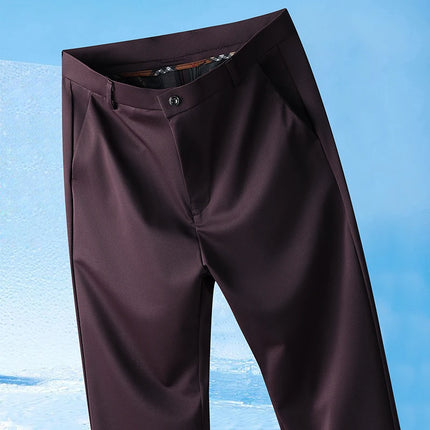 Mens Summer Thin Straight Stretch Pants No Ironing Ultra by zapcart