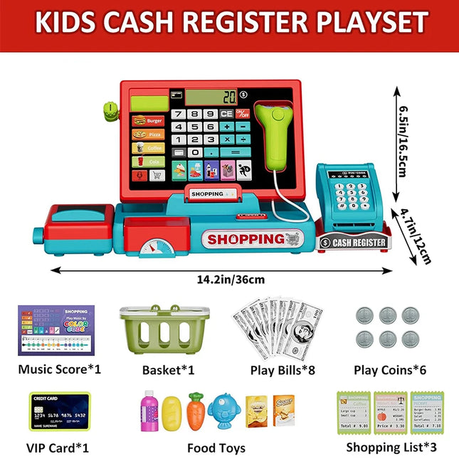Kids Cash Register Playset With Real Calculator Educational by zapcart
