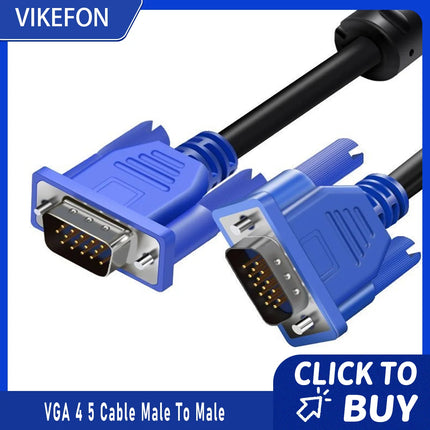 VIKEFON VGA Cable HD Male to Male With Magnetic Ring PC by zapcart