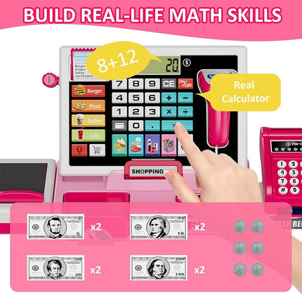 Kids Cash Register Playset With Real Calculator Educational by zapcart