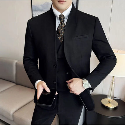 Korean Style Slim Fit Mens Elegant Suit Set By QUHNBGYCN by zapcart