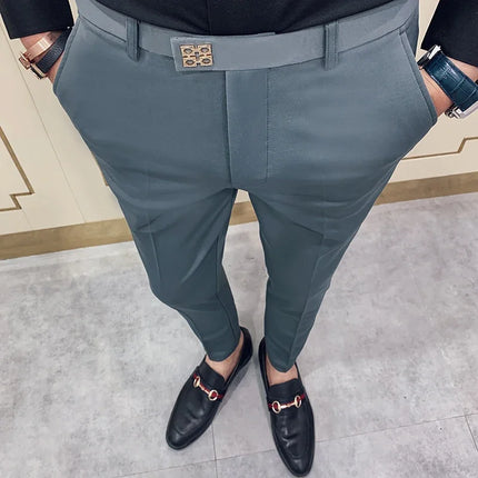 CN Zhejiang Mens Slim Fit Dress Pants Versatile All Match by zapcart