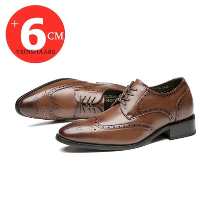 FuQiao Genuine Leather Elevator Shoes For Men 6CM Height by zapcart