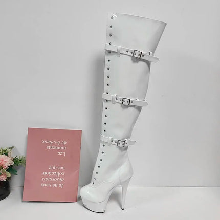 Sexy Nightclub Pole Dance Boots For Women Patent Leather by zapcart