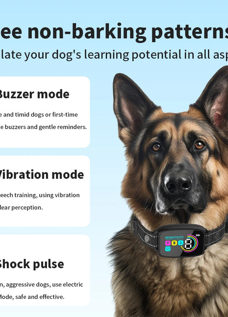 Smart Automatic Anti Barking Dog Collar Rechargeable Bark Stopper Stop Barking HD Digital Display IP67 Waterproof Collar For Dogs Pet Products