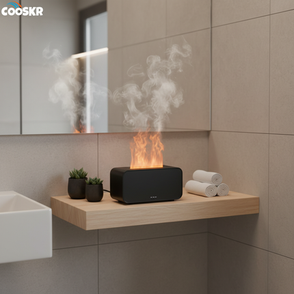 Black Cooskr in British bathroom spa atmosphere