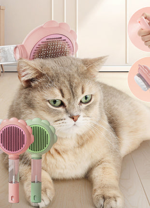 2 In 1 Self Cleaning Dog Brush Comb With Spray Pets Grooming Hair Remover Combs Brush Floating Hair Pet Grooming Brush Pet Products