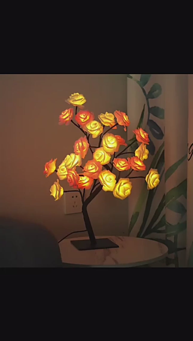 Rose Tree Lamp Romantic Flower Night Light Valentines Day